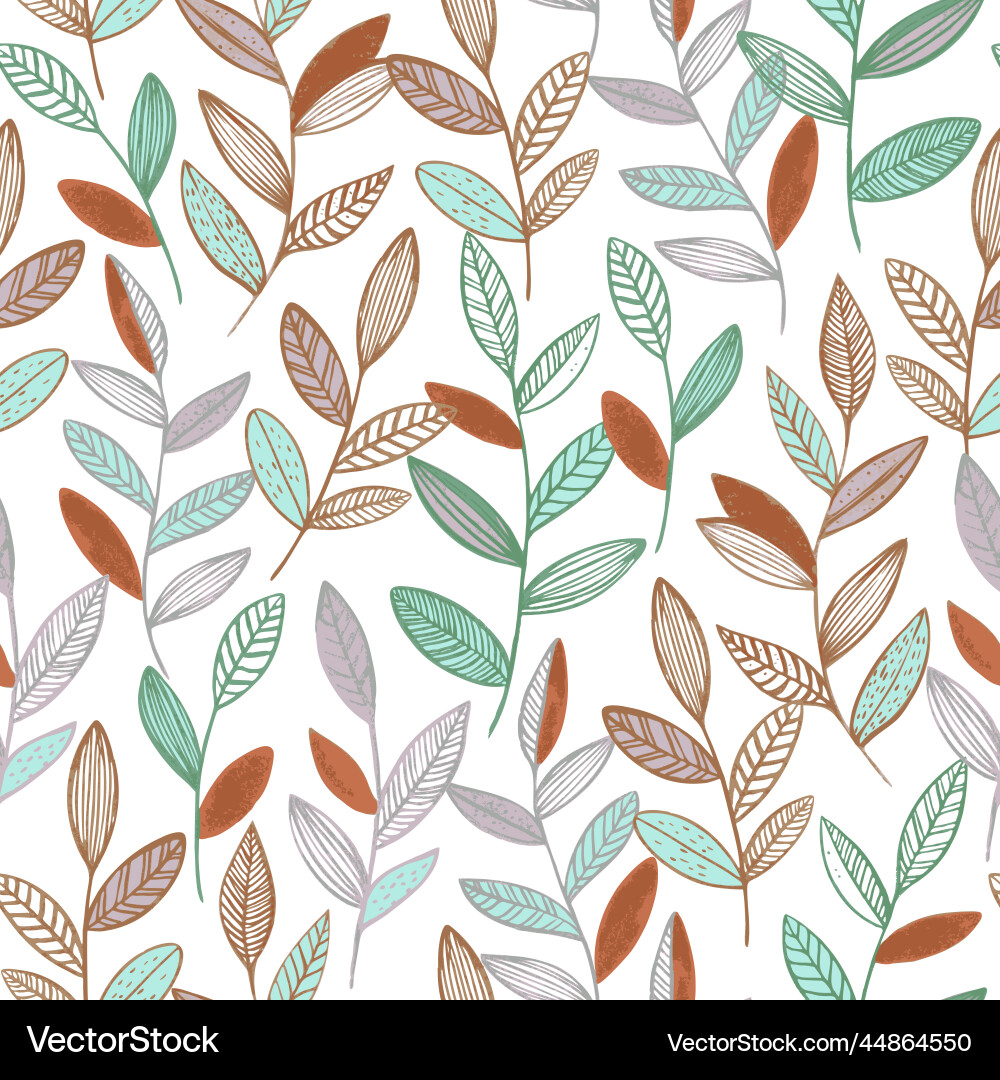 Seamless pattern with cute simple line branches Seamless pattern with cute simple line branches Vector Image