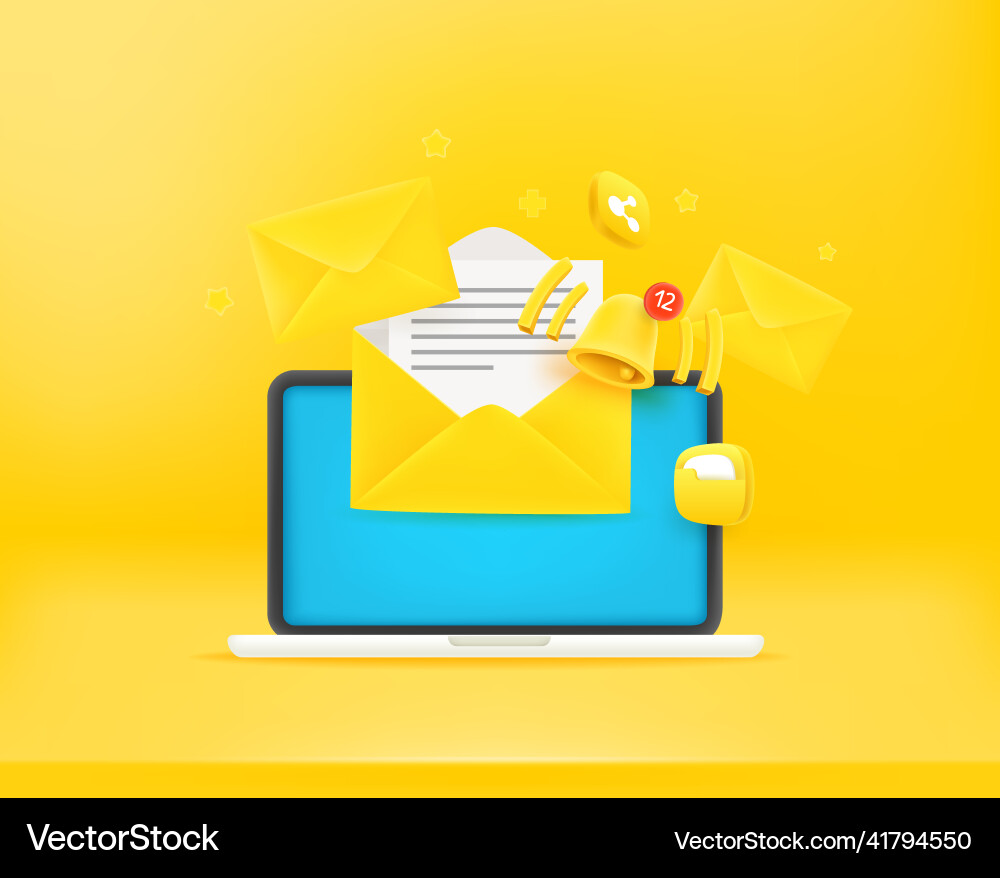 Sending and receiving messages via mail vector image