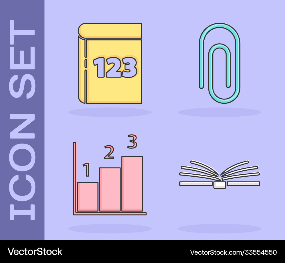 Set open book with word mathematics graph Set open book with word mathematics graph vector image