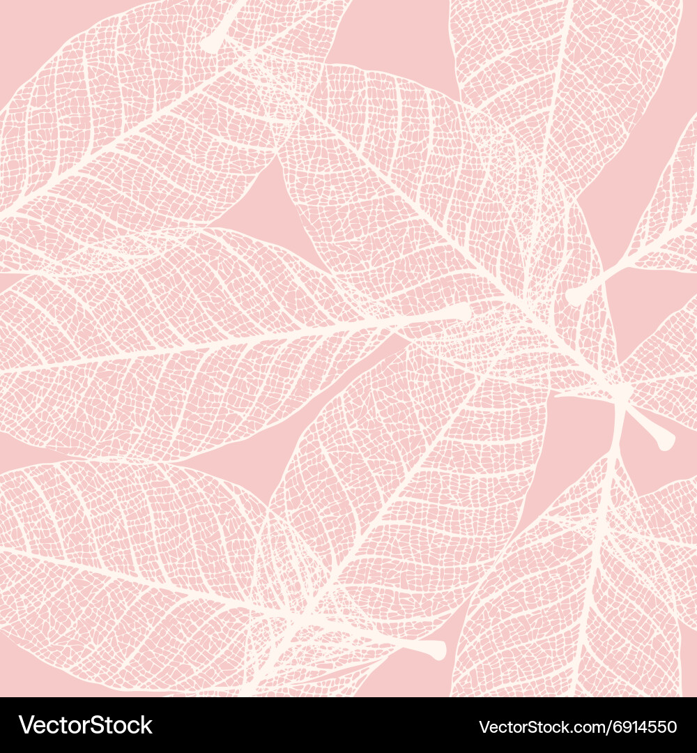 Skeletonized leaves seamless Royalty Free Vector Image