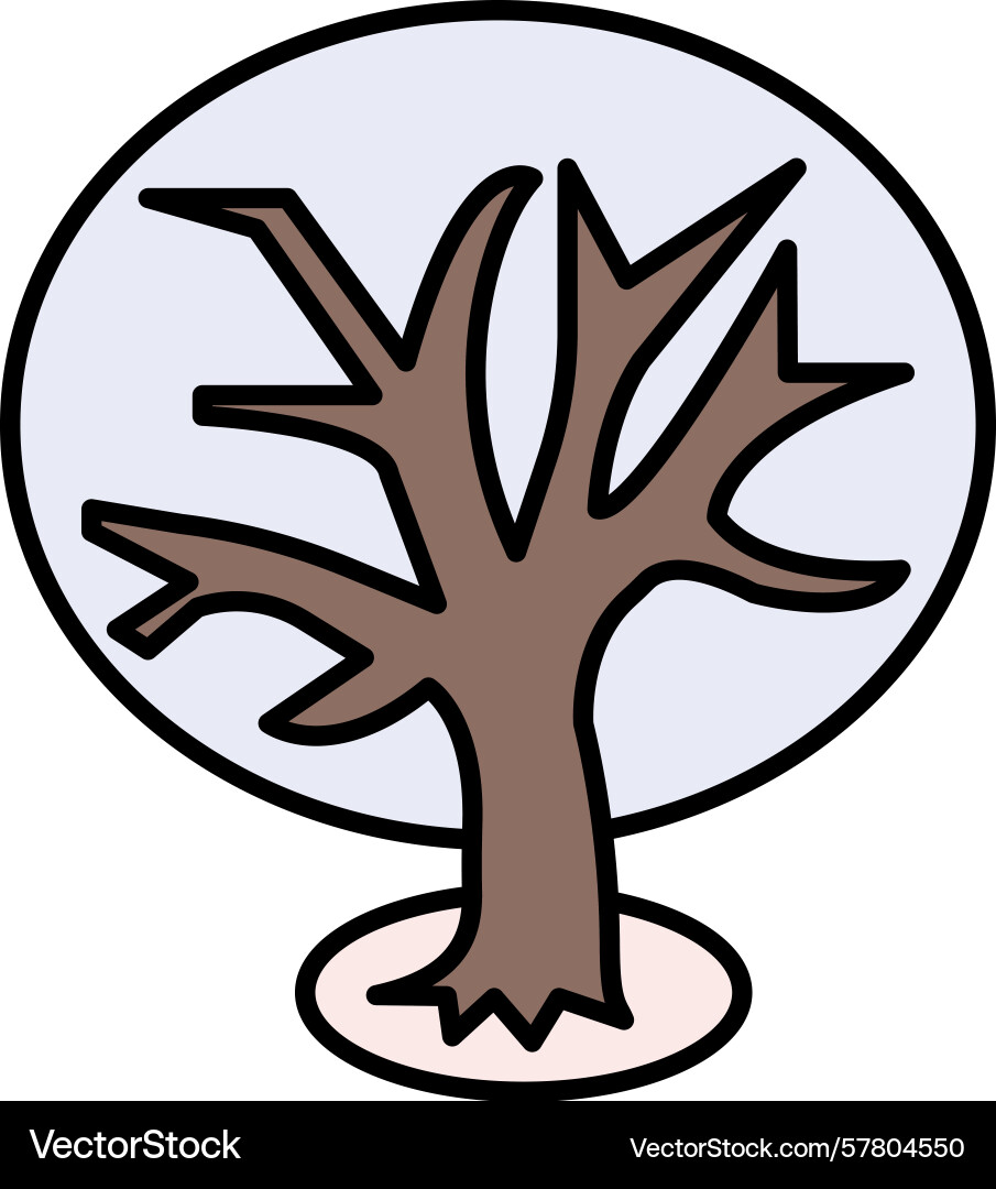 Tree line filled icon Vector Image