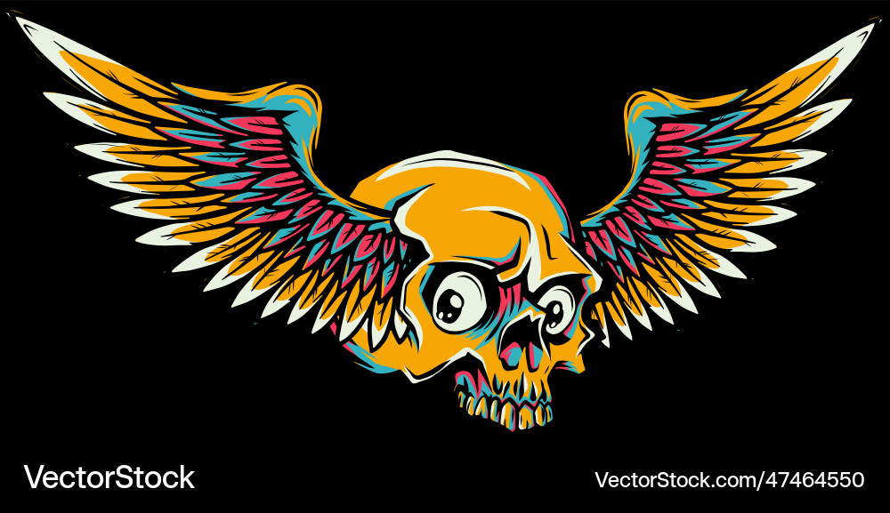 Winged Skull - Dark Reaper Vector Image