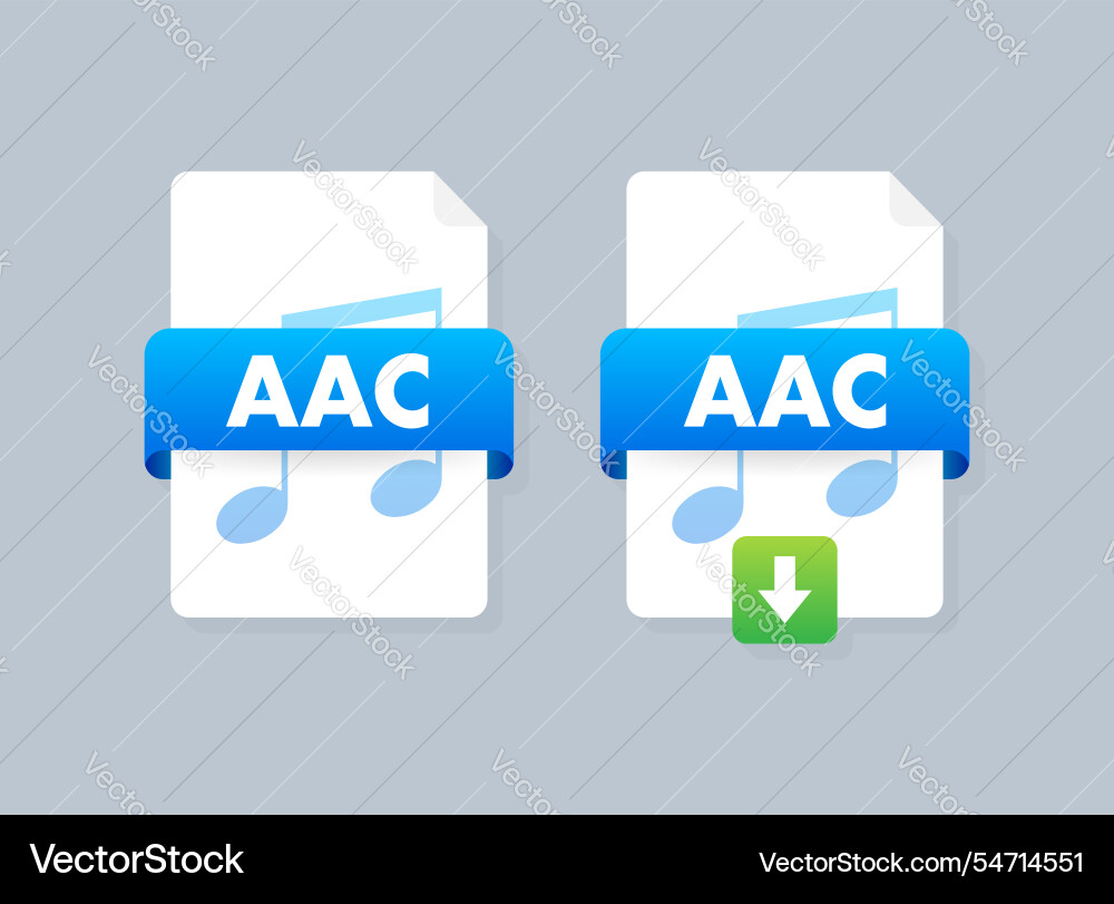 Aac audio file icons showing downloading Aac audio file icons showing downloading vector image