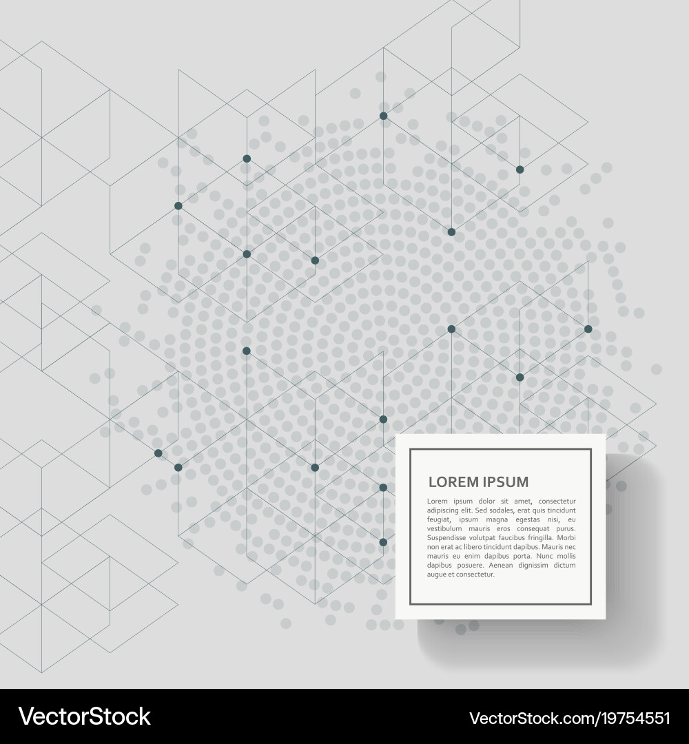 Abstract background with hexagon pattern and dots vector image
