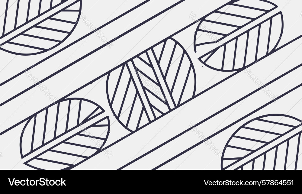 Abstract diagonal lines with leaf motifs design Vector Image