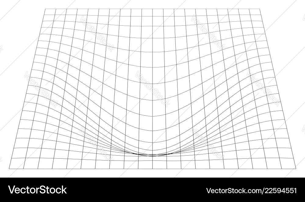 Bent grid in perspective 3d mesh with convex Bent grid in perspective 3d mesh with convex vector image