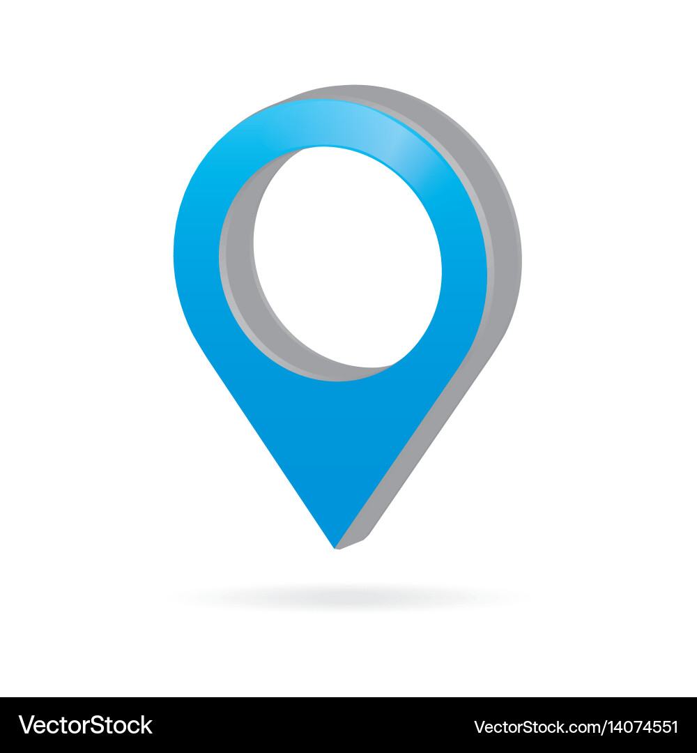 Blue Map Pointer Icon - GPS Marker vector image