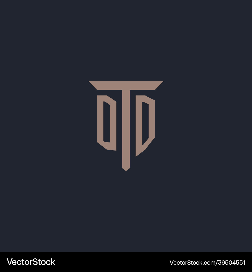 Dd initial logo monogram with pillar icon design Vector Image