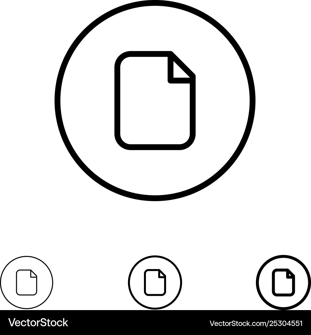 Document file basic ui bold and thin black line Document file basic ui bold and thin black line vector image