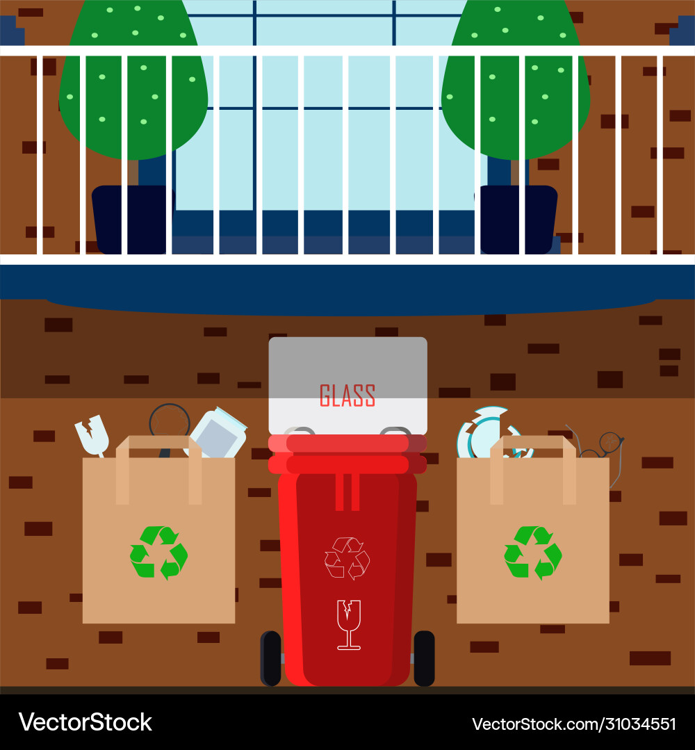 Flat sorting garbage Flat sorting garbage vector image