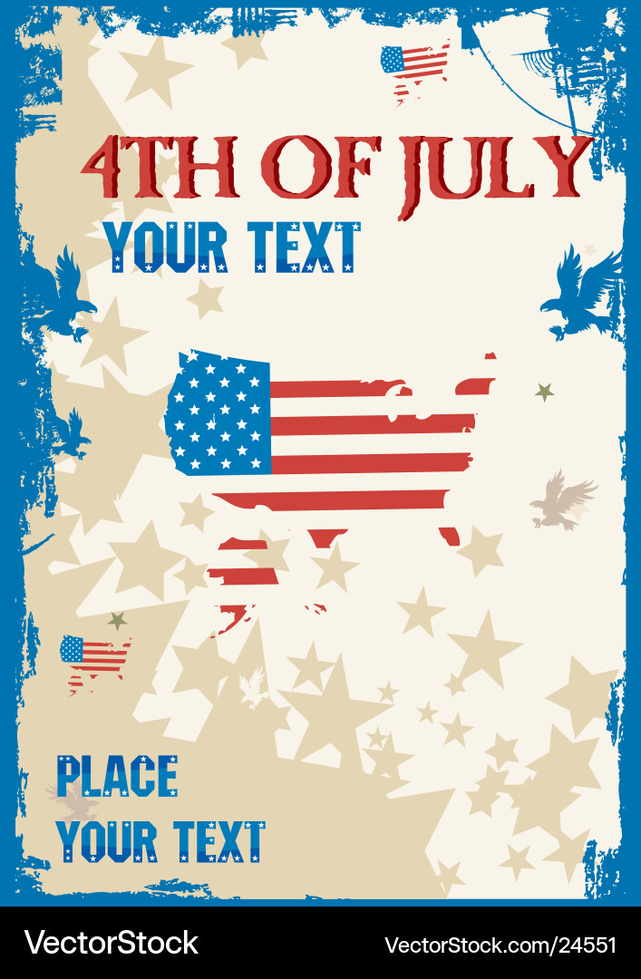 Fourth of July Grunge Flag vector image