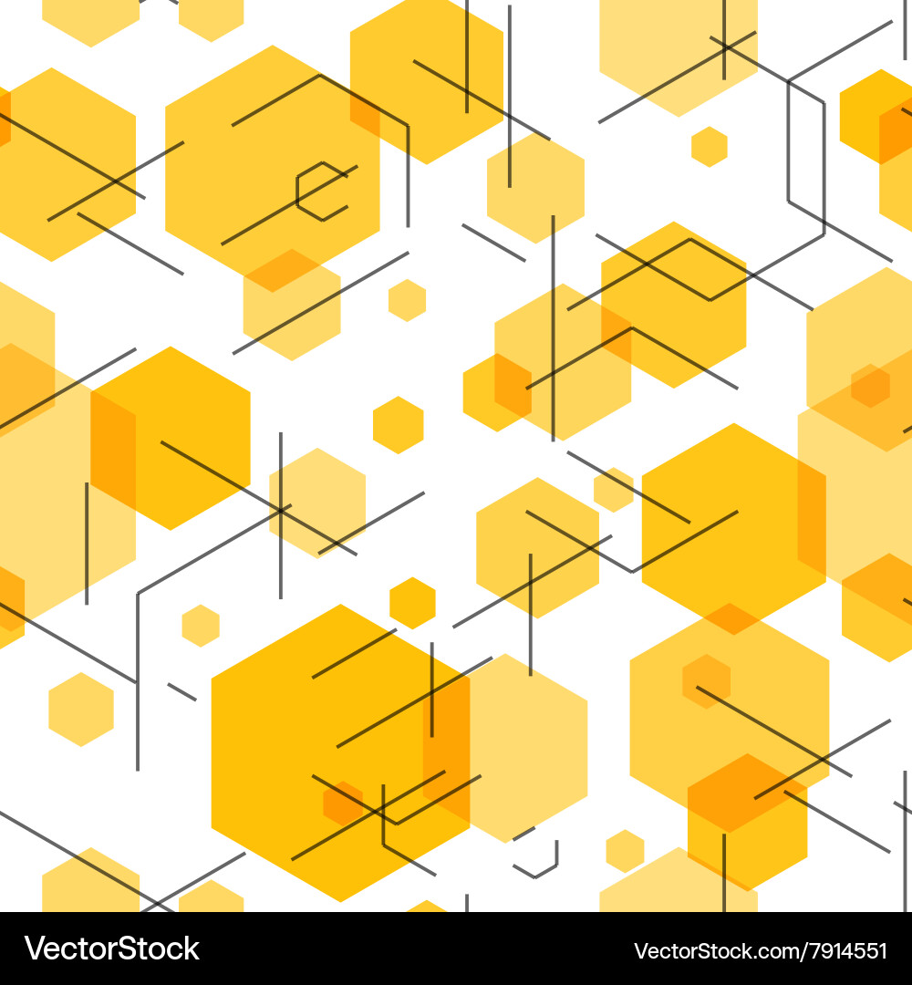 Geometric Tech Hexagon Pattern vector image