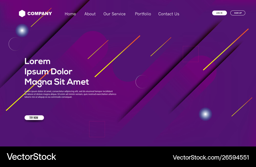 Gradient colors landing page template Vector Image