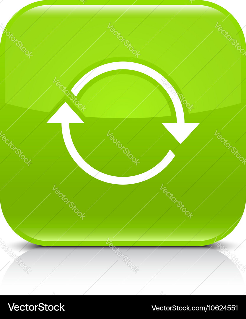 Green arrow repeat reload refresh rotation sign vector image