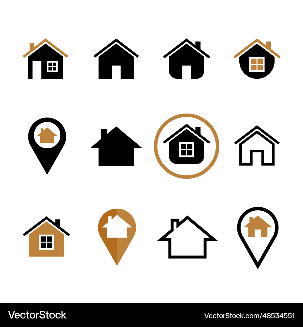 Houses icon set for web sites and user interface Houses icon set for web sites and user interface vector image