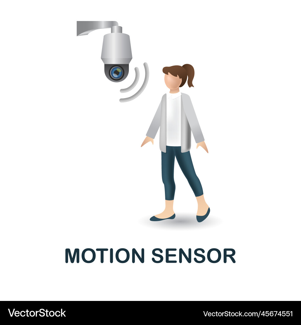 Motion sensor icon 3d from security collection Vector Image