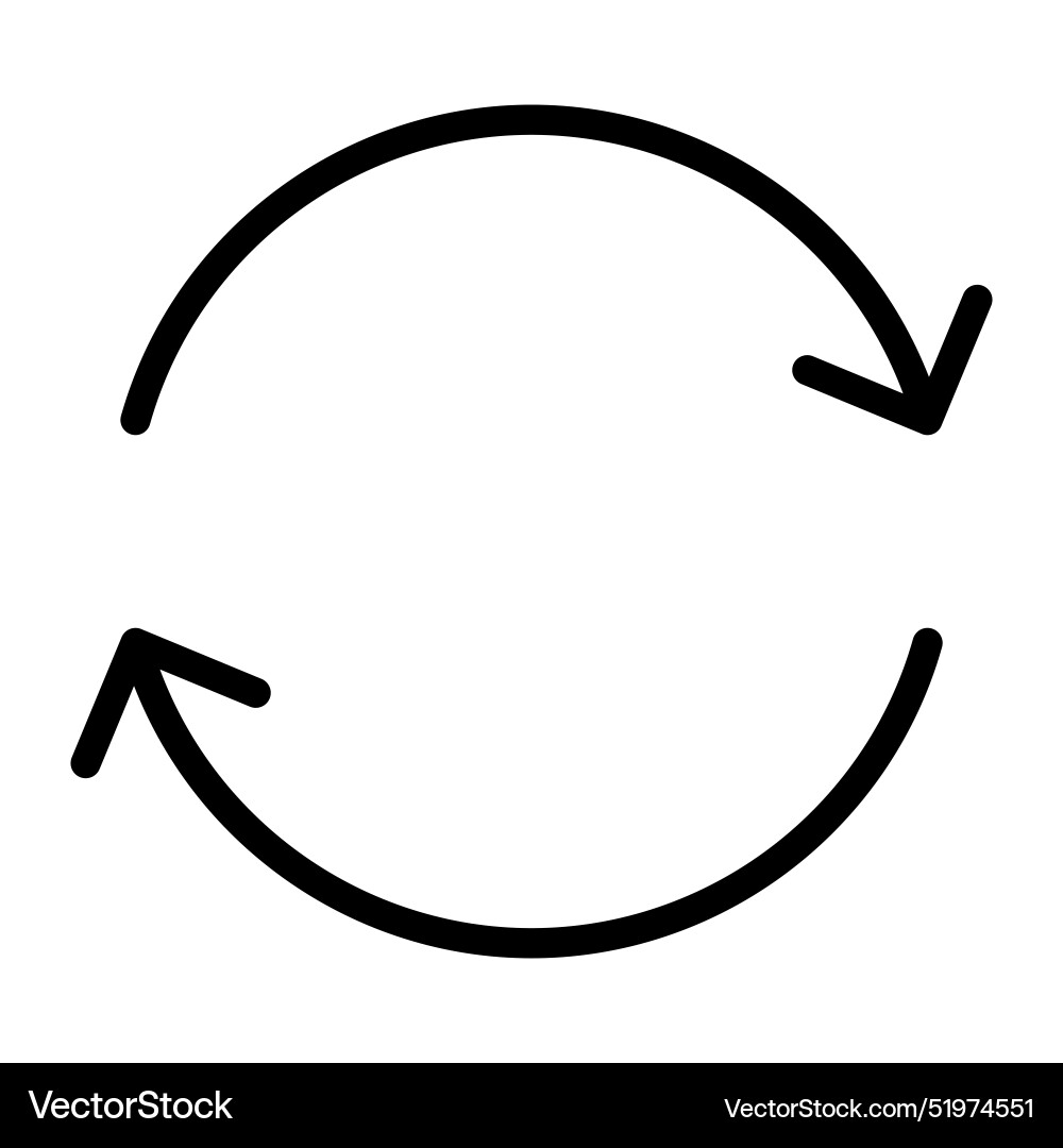 Refresh icon in thin line style graphic design vector image