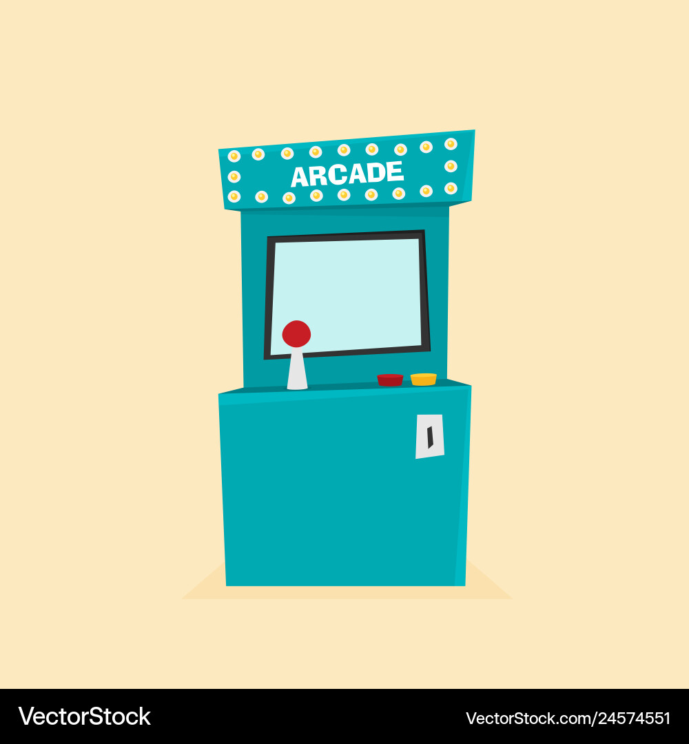 Retro arcade machine flat style Retro arcade machine flat style vector image