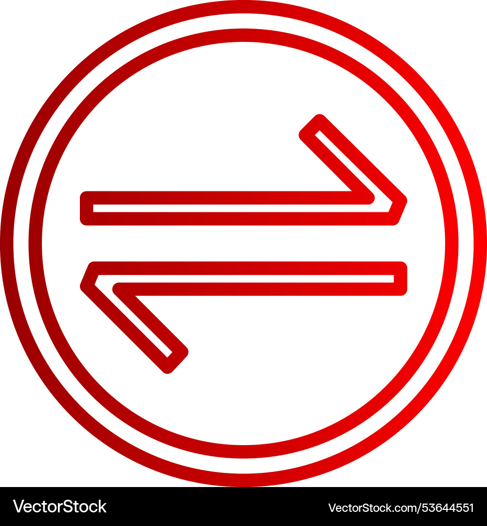 Right left arrow line gradient icon Vector Image