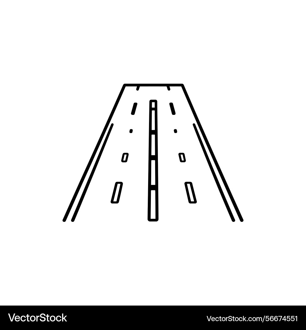 Road perspective sketch with guide line Vector Image