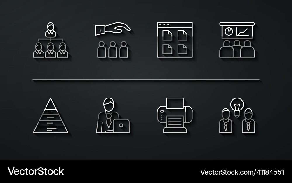 Set line hierarchy organogram chart pyramid Set line hierarchy organogram chart pyramid vector image