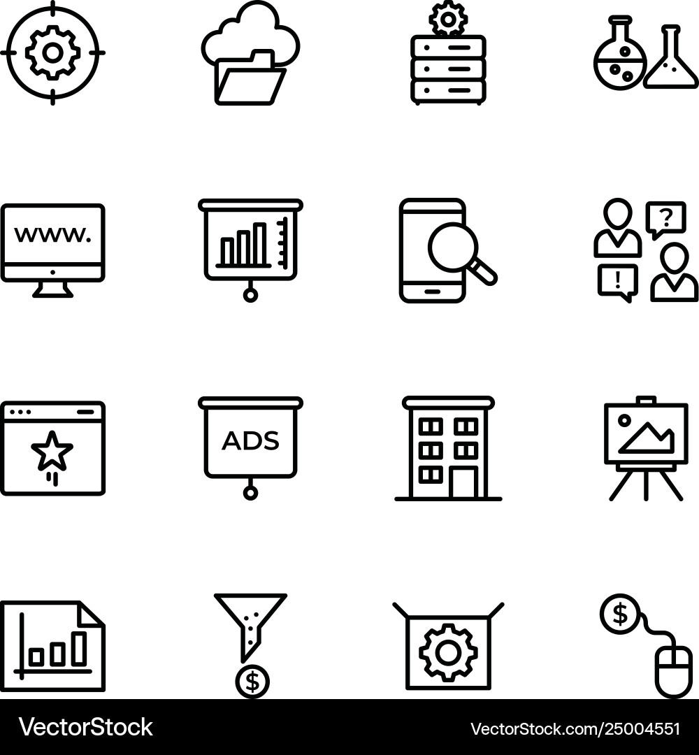 Set seo and web line icons Set seo and web line icons vector image