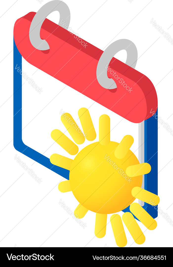 Spring calendar icon isometric style Spring calendar icon isometric style vector image