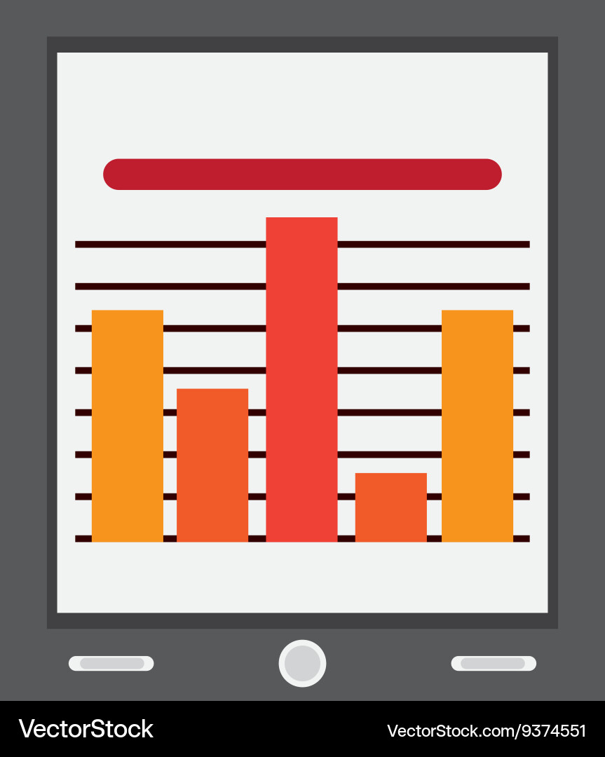 Tablet with bar graph Vector Image