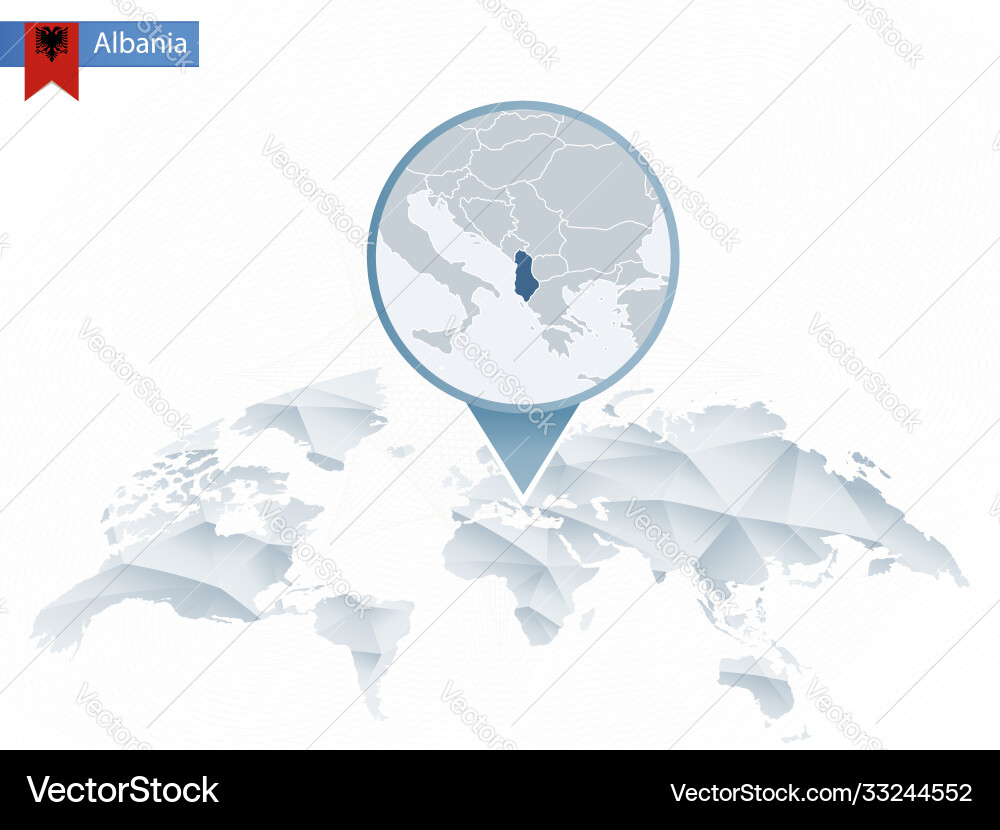 Abstract rounded world map with pinned detailed Vector Image