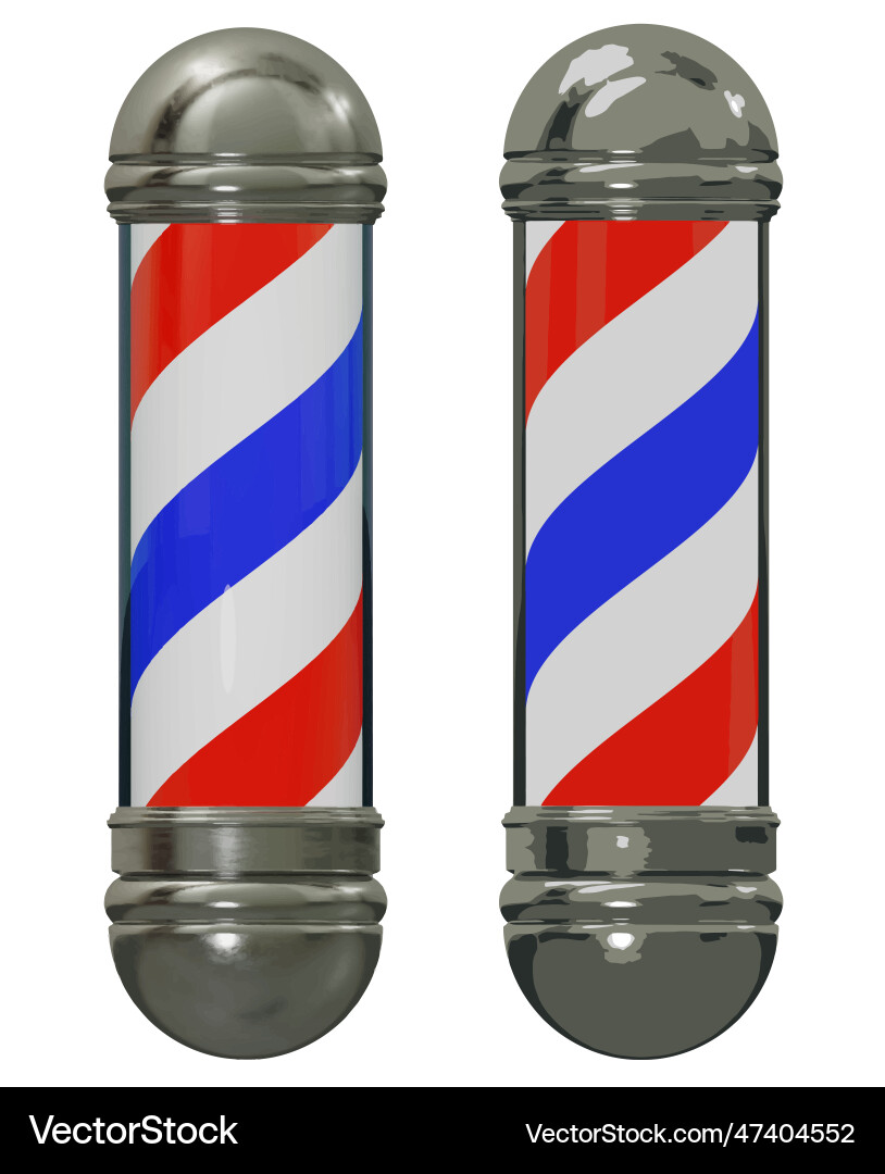 Barbershop sign spiral pole men haircut salon 3d Barbershop sign spiral pole men haircut salon 3d vector image