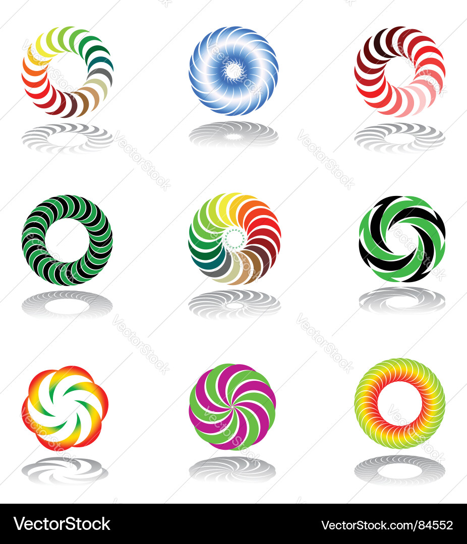 Circular Element Collection Vector Image