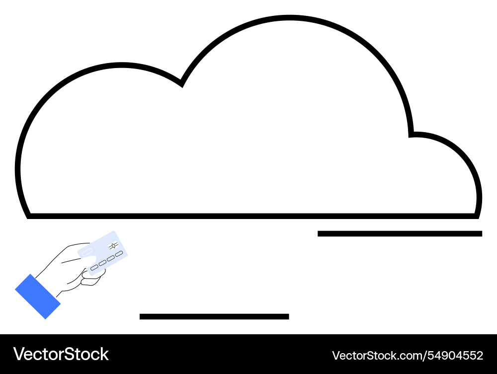 Cloud data access via remote control in minimalist Cloud data access via remote control in minimalist vector image