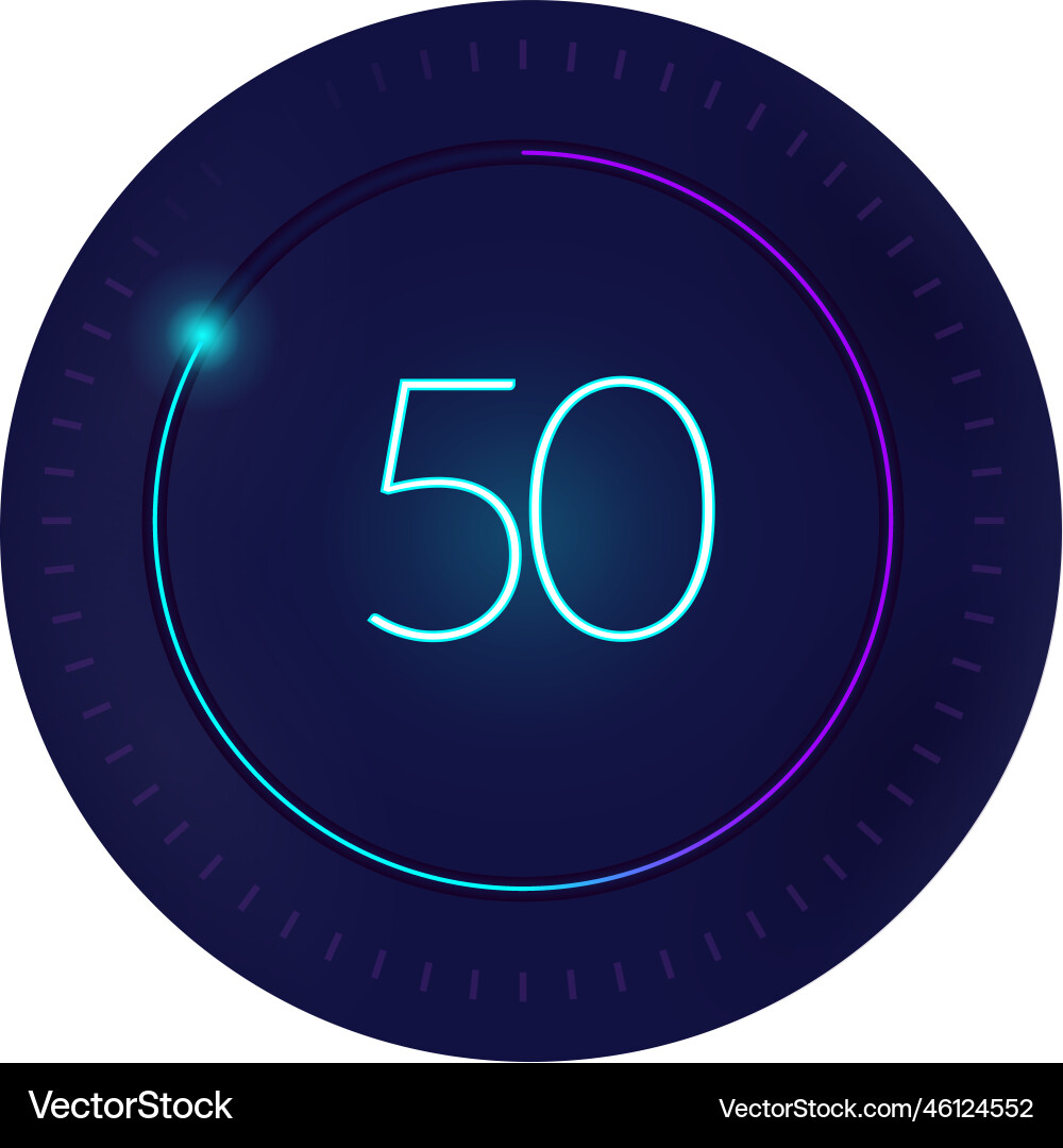 Countdown 50 seconds composition Countdown 50 seconds composition vector image