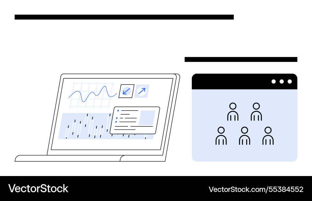 Data analytics dashboard and team collaboration Data analytics dashboard and team collaboration vector image