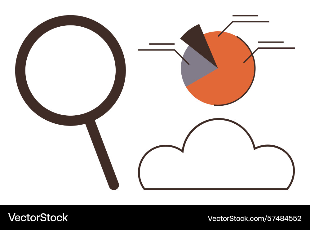 Data search cloud storage and analytics Data search cloud storage and analytics vector image