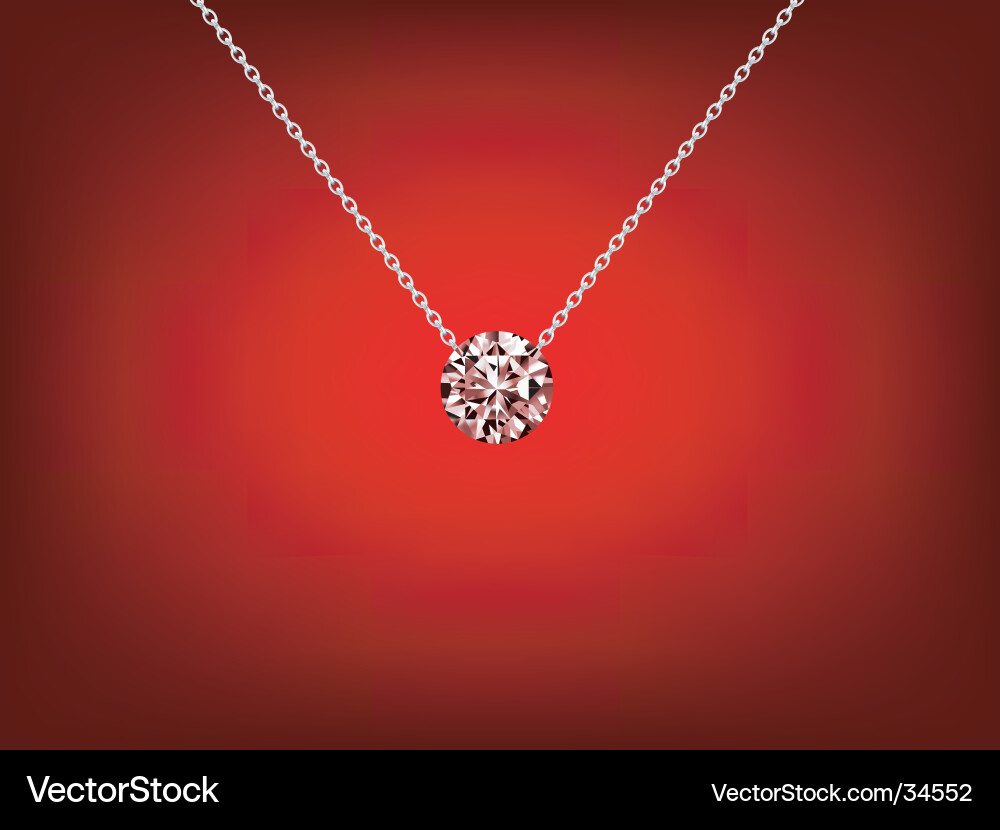 Diamond Necklace Close-Up Vector Image