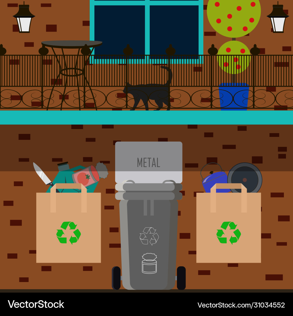 Flat sorting garbage Flat sorting garbage vector image