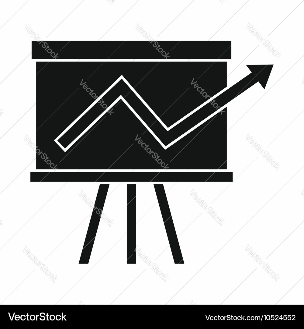 Flip chart with statistics icon simple style Vector Image