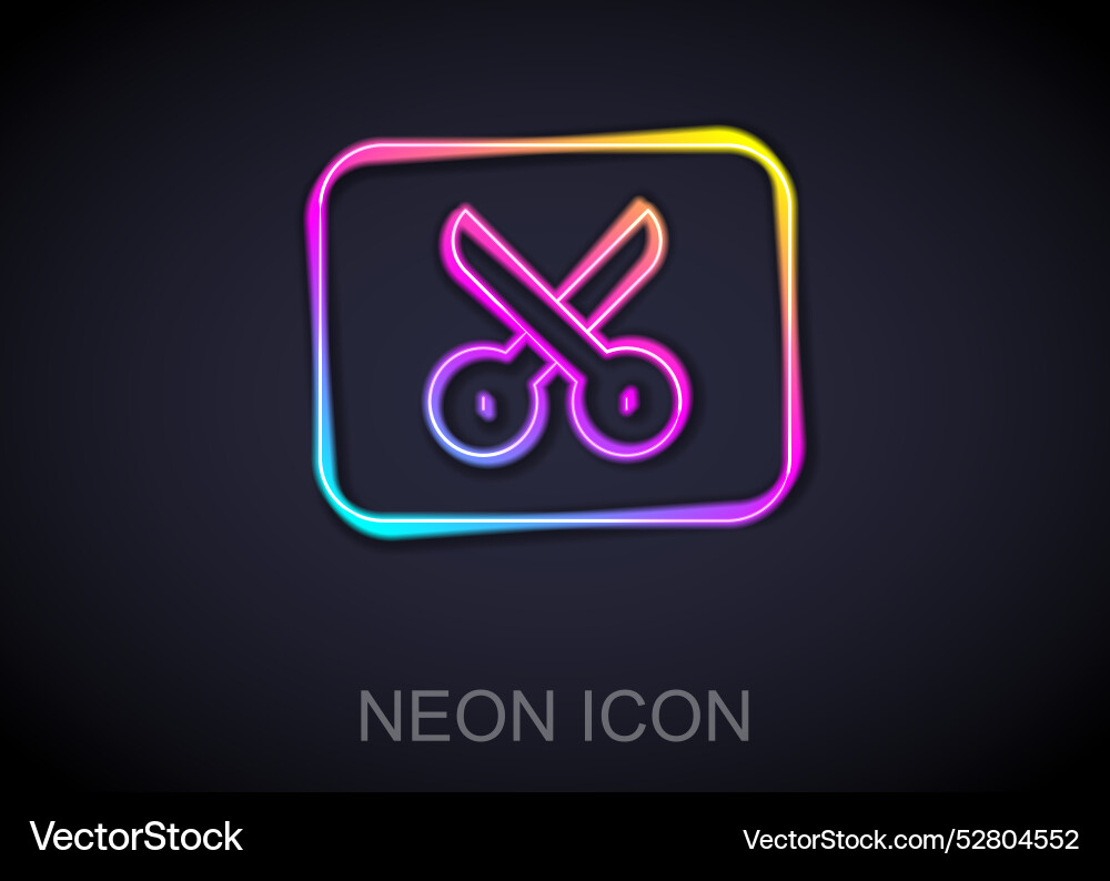 Glowing neon line music or video editing icon Glowing neon line music or video editing icon vector image