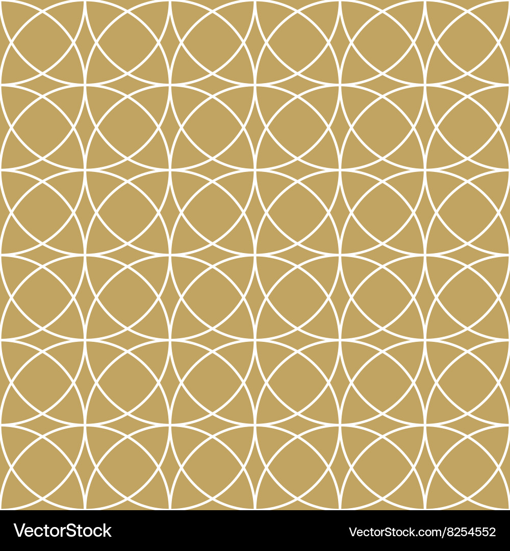 Gold Circle Pattern Seamless Repeat vector image