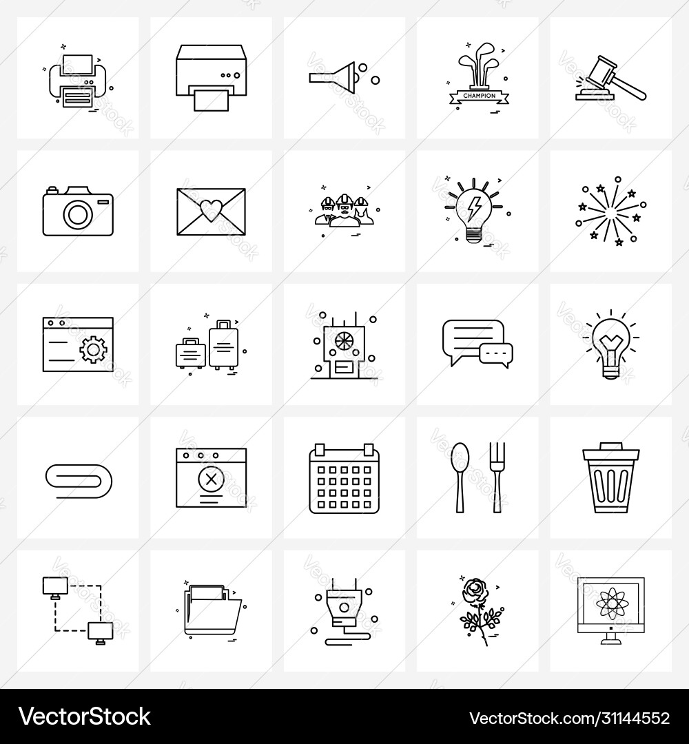 Isolated symbols set 25 simple line icons Vector Image