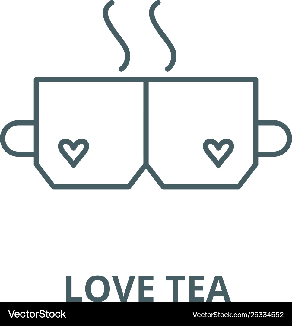 Line Art Tea Icon Set Vector Image