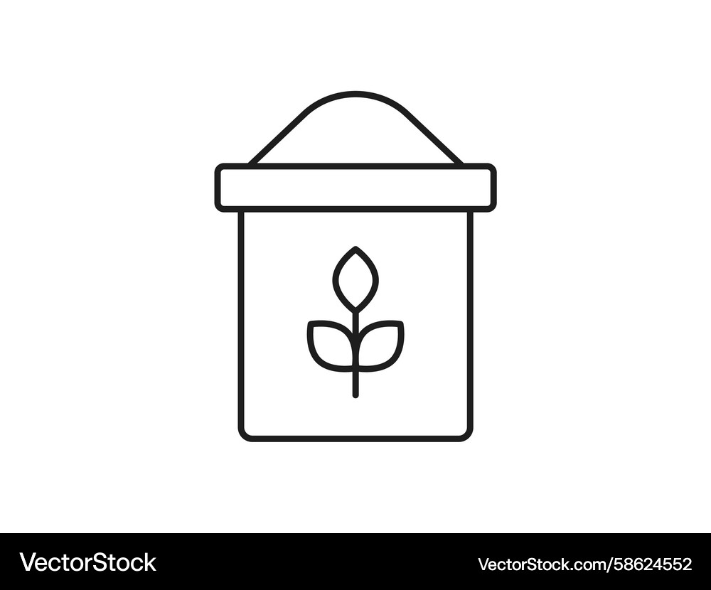 Minimal open flour sack icon in outline style Minimal open flour sack icon in outline style Vector Image