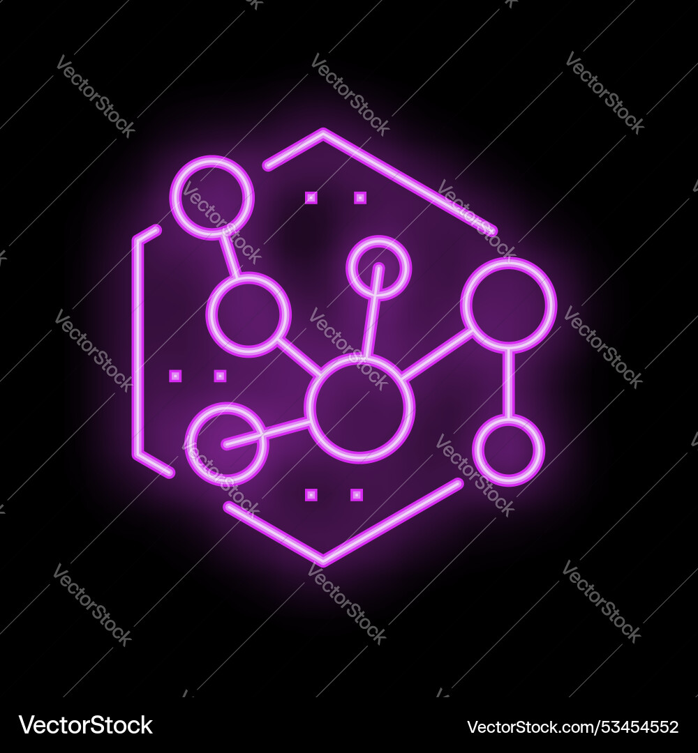 Neon icon of a network representing machine vector image