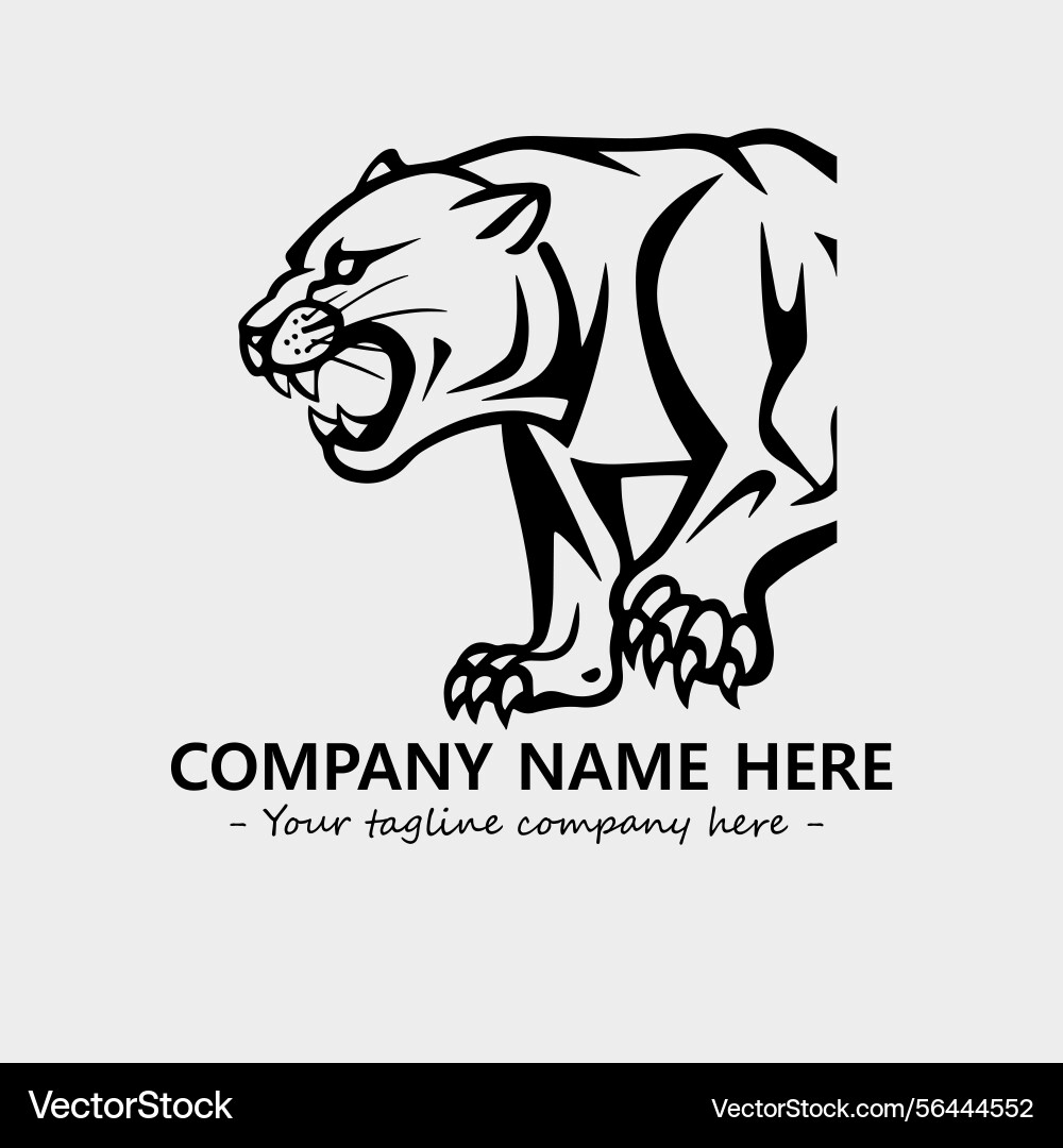 Panther black and white for logo company image Panther black and white for logo company image Vector Image