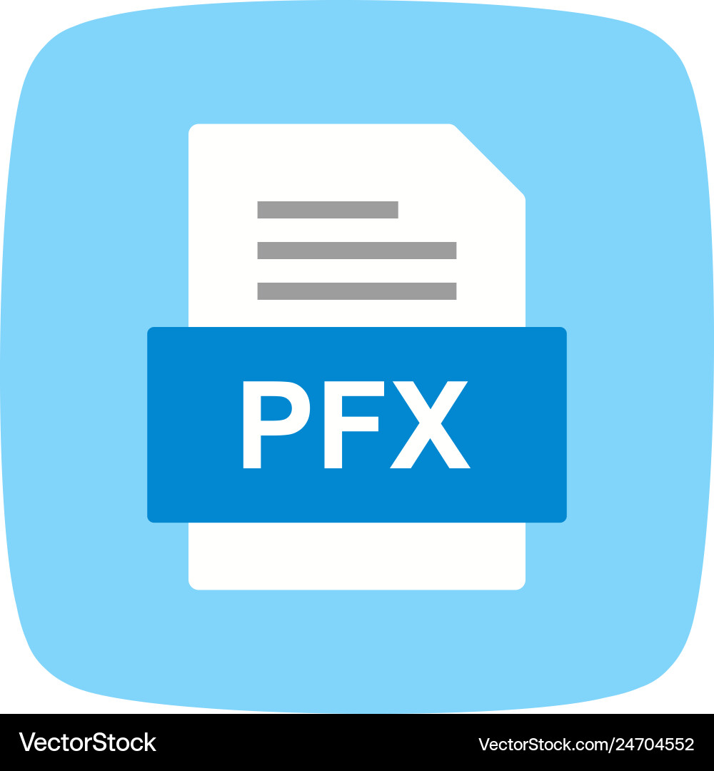 Pfx file document icon Vector Image