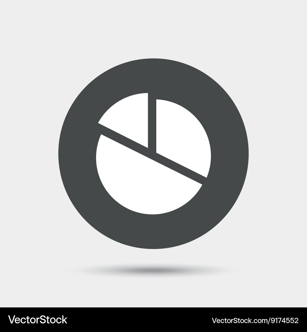 Pie chart graph sign icon diagram button vector image