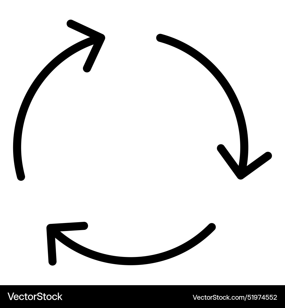 Refresh icon in thin line style graphic design vector image