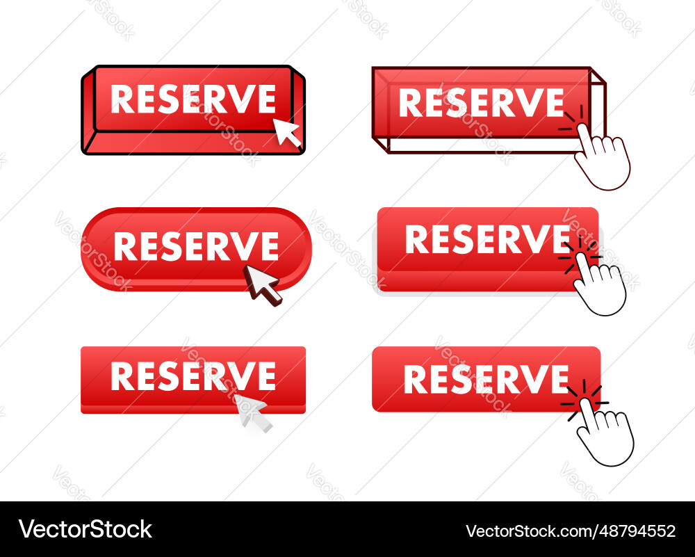 Reservieren Taste mit Zeiger Klicken Web Reservieren Taste mit Zeiger Klicken Web vektorbild