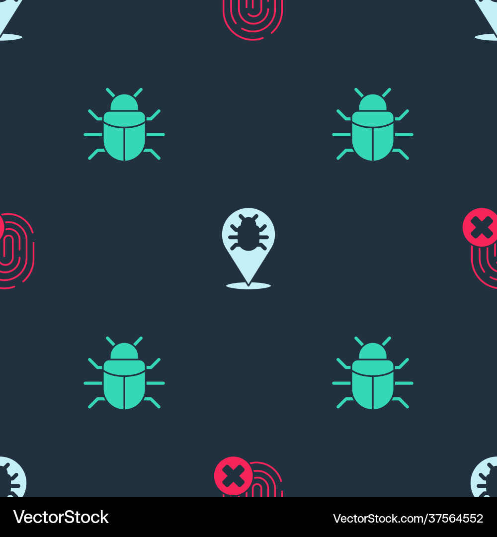 Set cancelled fingerprint system bug Set cancelled fingerprint system bug vector image
